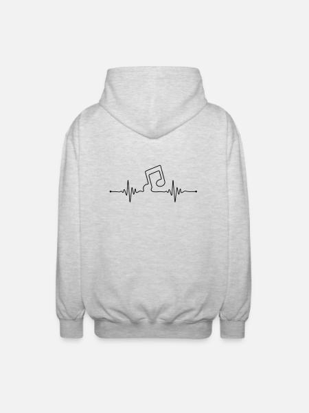 music_beat_2__f1 - Unisex Hooded Jacket - light heather grey