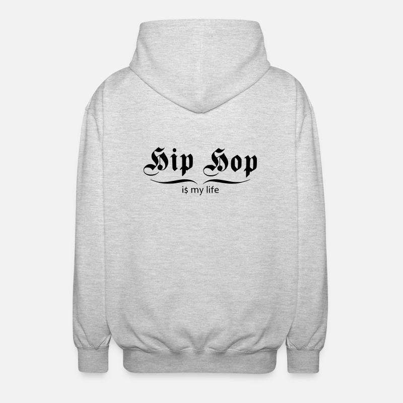 hip hop is my life - Veste à capuche unisexe - gris clair chiné