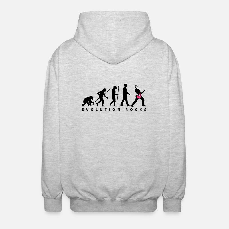 evolution_rocks_032012_b_2c - Unisex Hooded Jacket - light heather grey