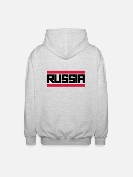 russia - Unisex Hooded Jacket - light heather grey