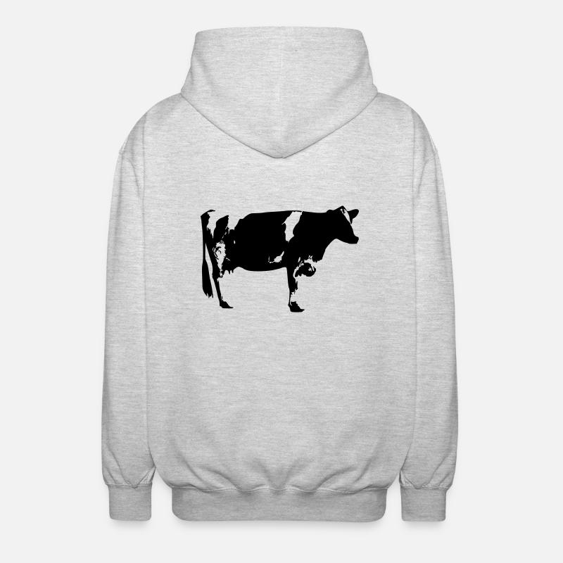 Vache - Veste à capuche unisexe - gris clair chiné