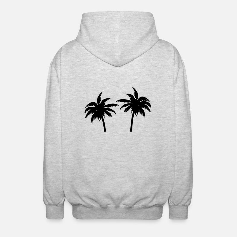 Palmen - Unisex Kapuzenjacke - Hellgrau meliert