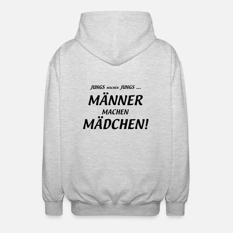Männer machen Mädchen - Unisex Kapuzenjacke - Hellgrau meliert