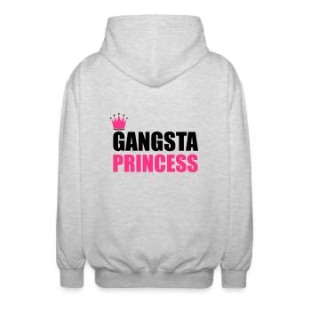 Gangsta Princess - Veste à capuche unisexe - gris clair chiné - Dos - AI Model Male 185 light (185cm)