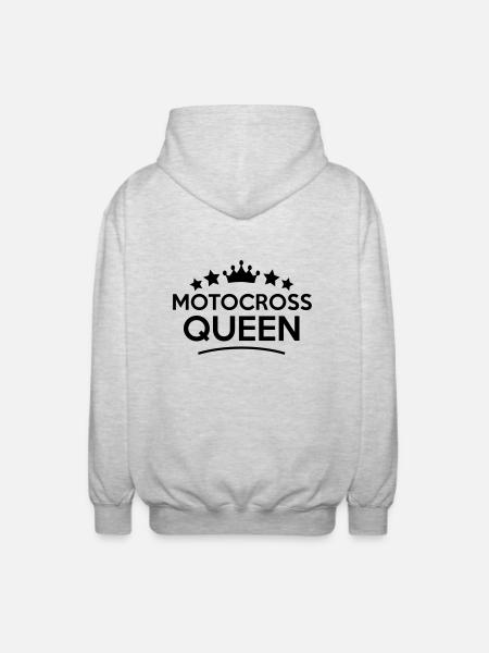 motocross queen stars - Unisex Hooded Jacket - light heather grey