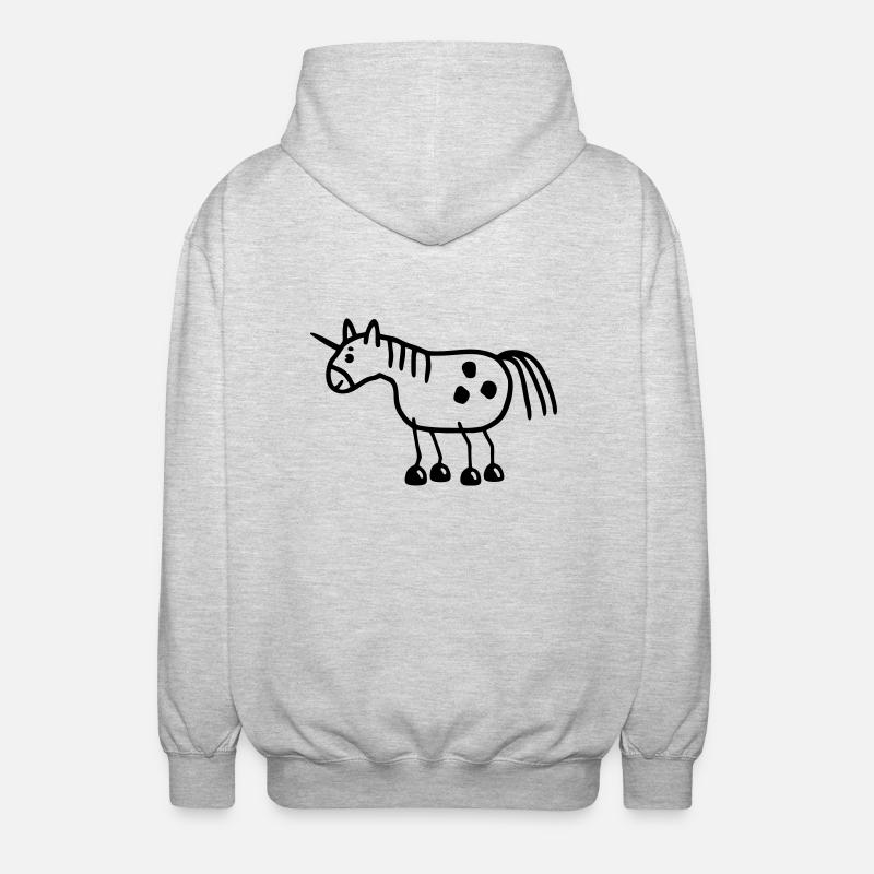 licorne - Veste à capuche unisexe - gris clair chiné