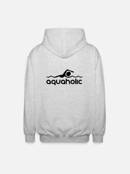 Aquaholic - Unisex Hooded Jacket - light heather grey
