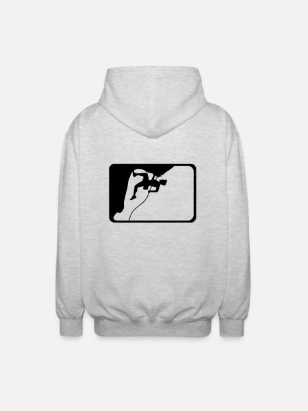 climbing sports logo design - Unisex Hooded Jacket - light heather grey