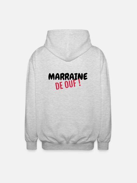 Parrain / Marraine / Filleule / Filleul - Veste à capuche unisexe - gris clair chiné