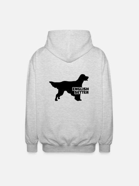 English Setter - Unisex Hooded Jacket - light heather grey