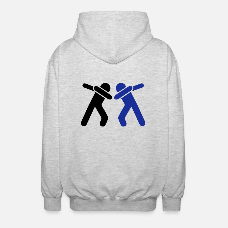 dabbing team man - Unisex Kapuzenjacke - Hellgrau meliert