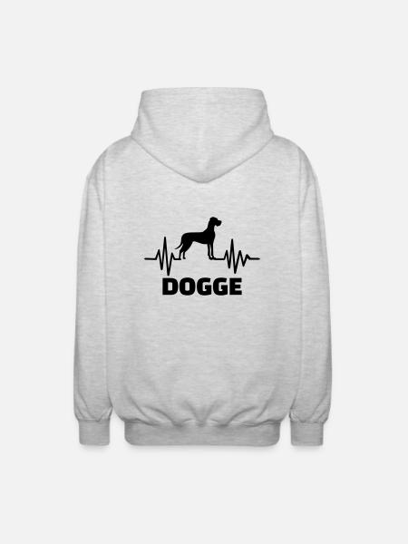 Dogge - Unisex Kapuzenjacke - Hellgrau meliert