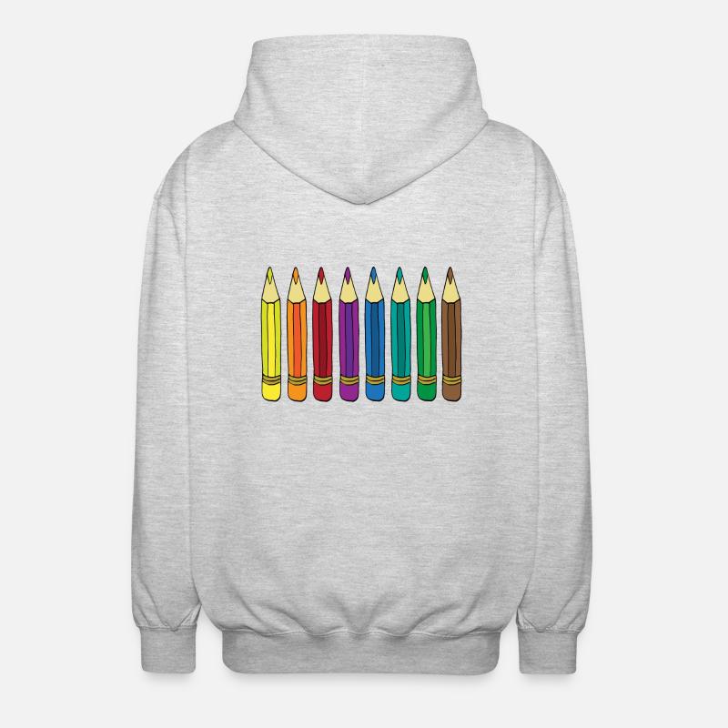 crayons de couleur - Veste à capuche unisexe - gris clair chiné