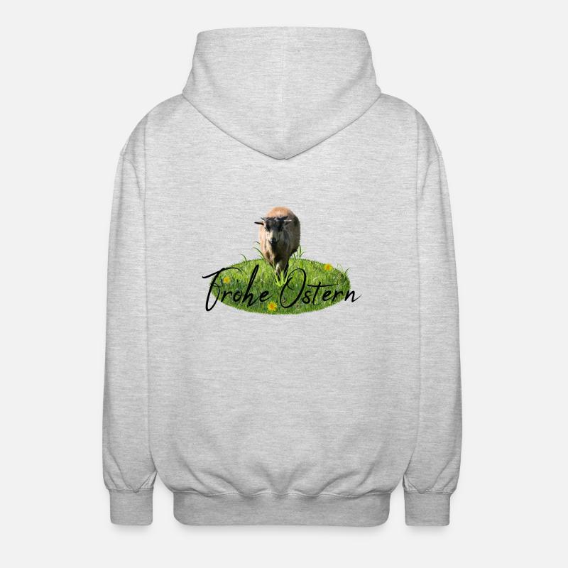 Frohe Ostern Lamm - Unisex Kapuzenjacke - Hellgrau meliert