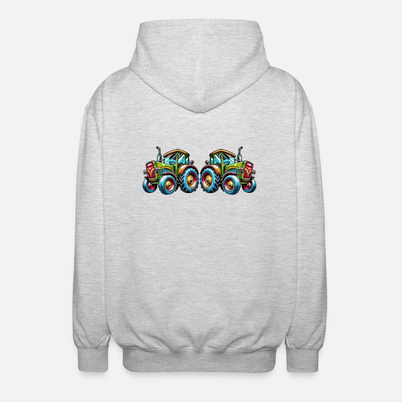 traktor 2 - Unisex Kapuzenjacke - Hellgrau meliert