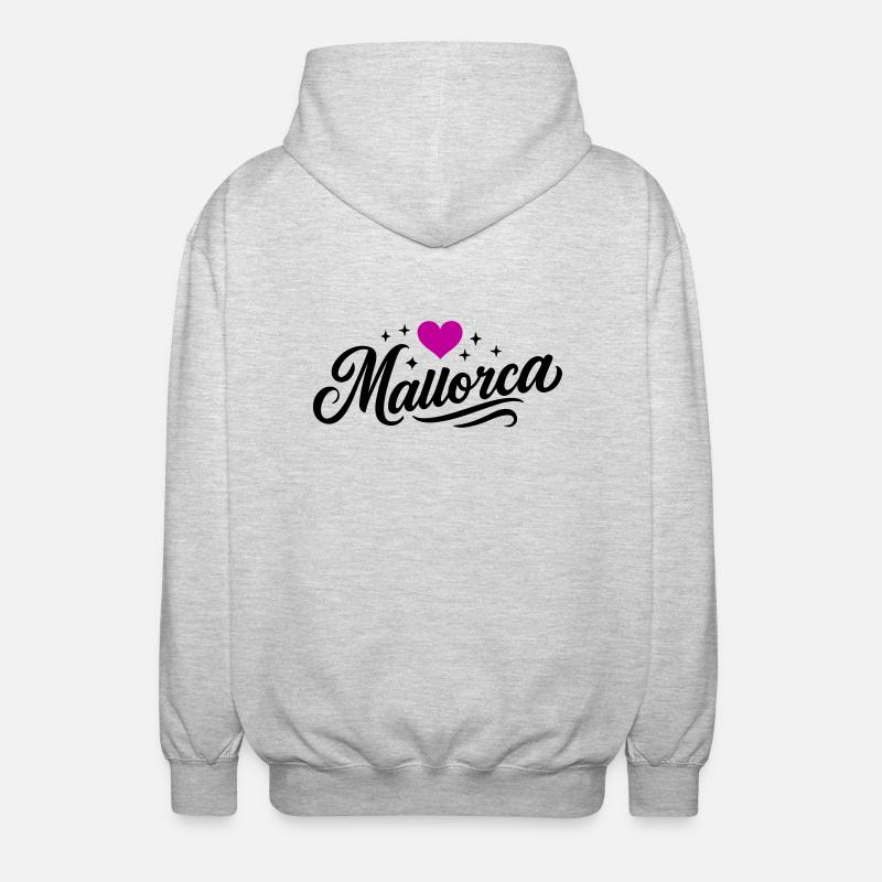 Mallorca Herz - Unisex Kapuzenjacke - Hellgrau meliert