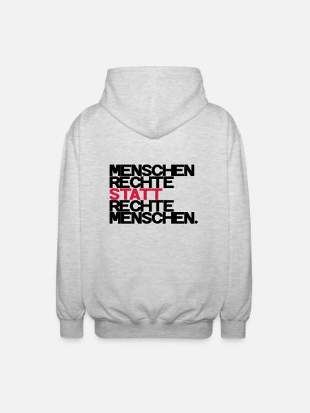 Menschenrechte - Unisex Kapuzenjacke - Hellgrau meliert