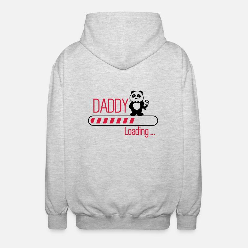 daddy loading - Unisex Kapuzenjacke - Hellgrau meliert