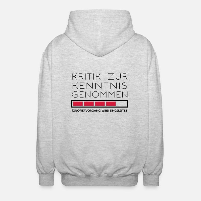 Nicht kritikfähig - Unisex Kapuzenjacke - Hellgrau meliert