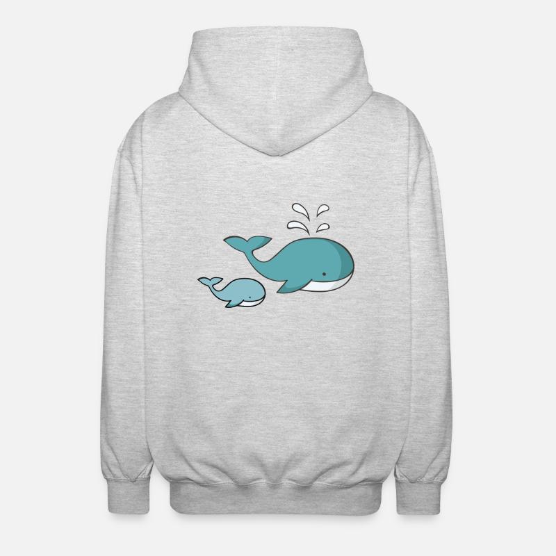 Wal - Unisex Kapuzenjacke - Hellgrau meliert