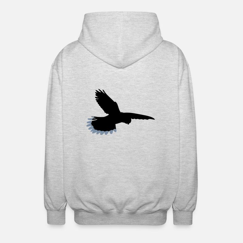 Bird falcon kestrel - Unisex Hooded Jacket - light heather grey