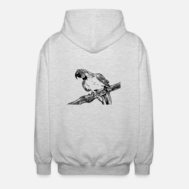 Papagei - Unisex Kapuzenjacke - Hellgrau meliert