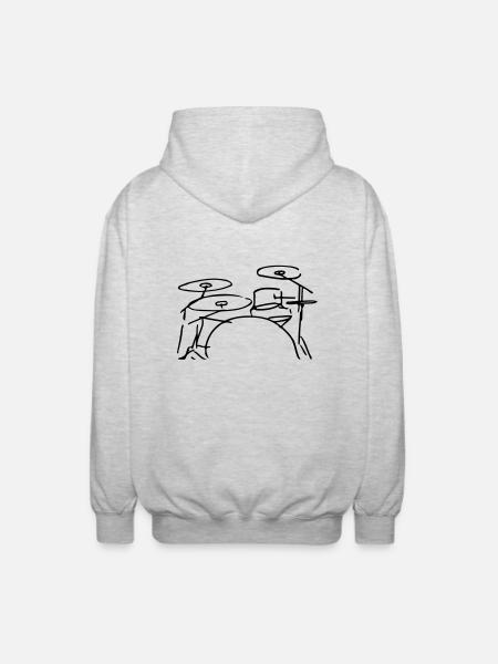Drumset - Unisex Kapuzenjacke - Hellgrau meliert