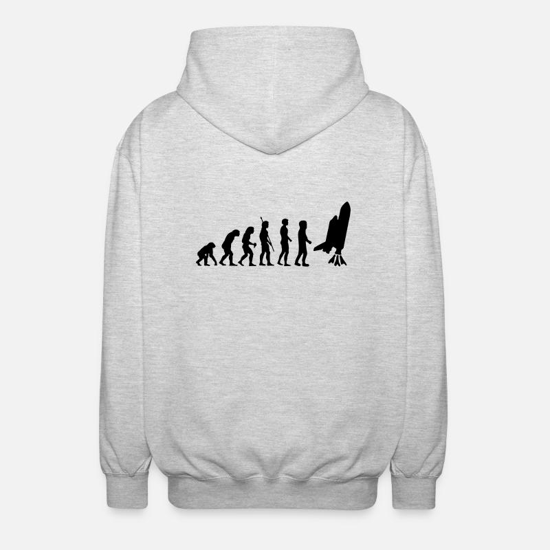 evolution_astronaut_g1 - Veste à capuche unisexe - gris clair chiné
