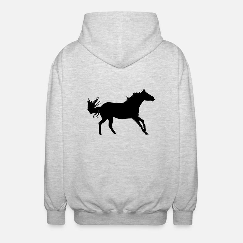 cheval - Veste à capuche unisexe - gris clair chiné
