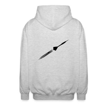 Darts - Unisex Kapuzenjacke - Hellgrau meliert - Hinten - AI Model Male 185 light (185cm)