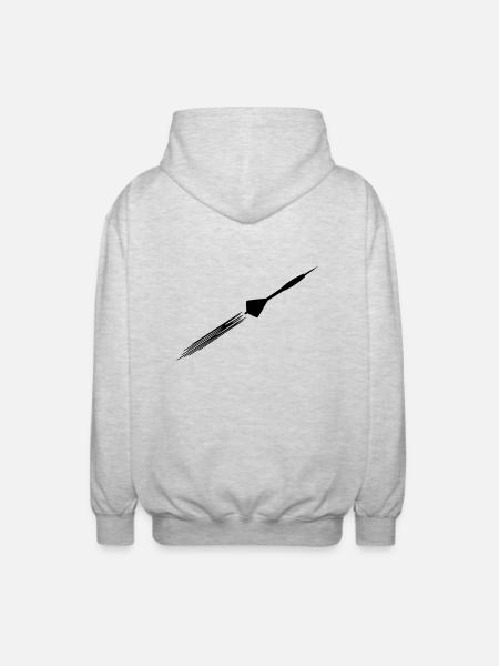 Darts - Unisex Kapuzenjacke - Hellgrau meliert