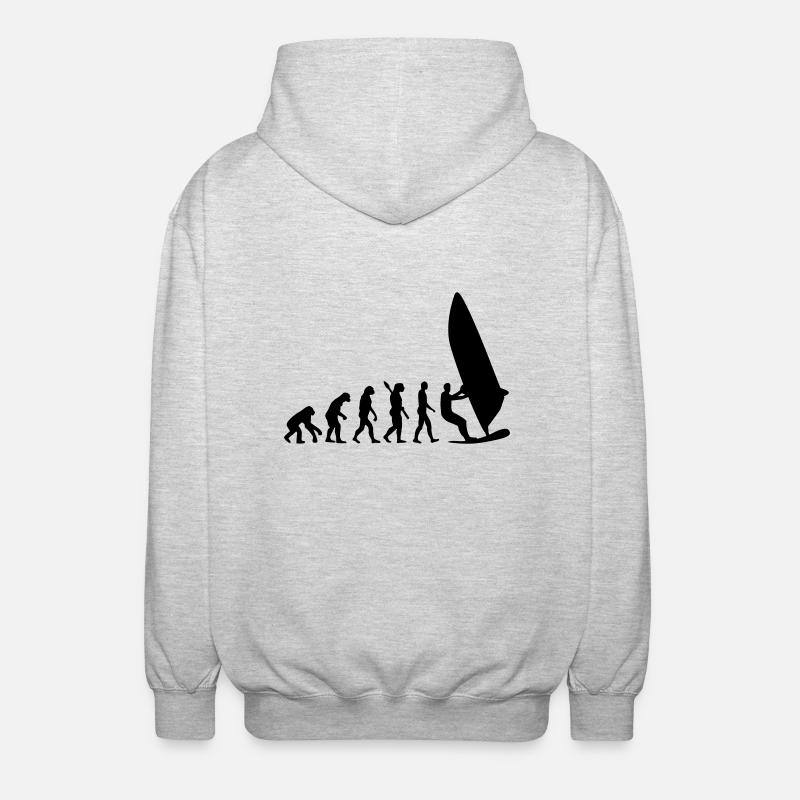Evolution Windsurfen - Unisex Kapuzenjacke - Hellgrau meliert