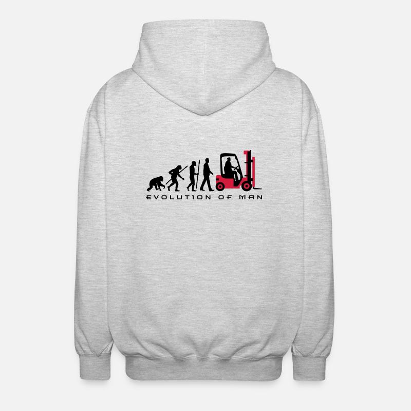evolution_gabelstapler_122013_a_2c - Unisex Kapuzenjacke - Hellgrau meliert