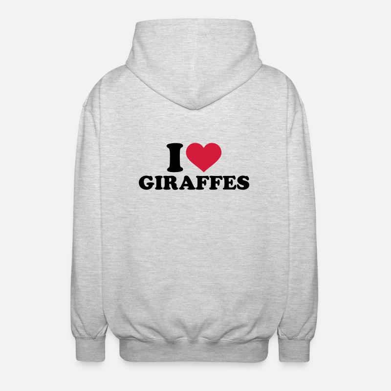 Giraffe - Unisex Kapuzenjacke - Hellgrau meliert
