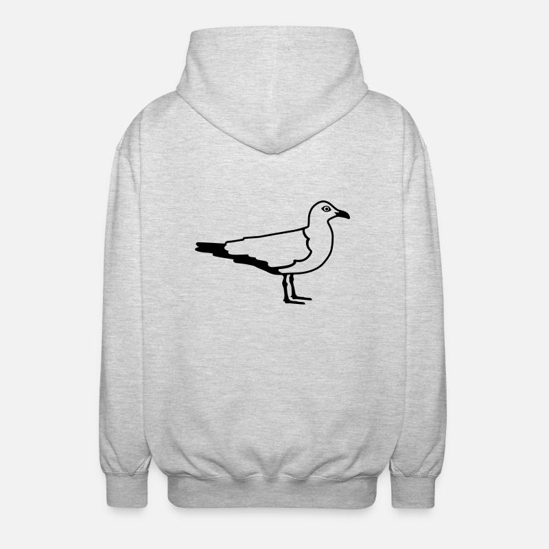 Goéland mouette - Veste à capuche unisexe - gris clair chiné