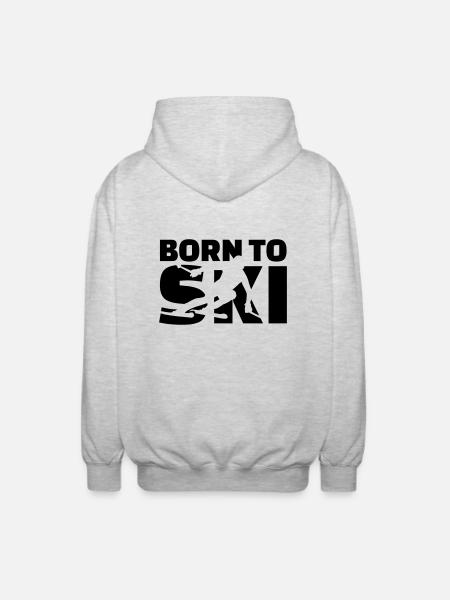 Ski - Unisex Kapuzenjacke - Hellgrau meliert