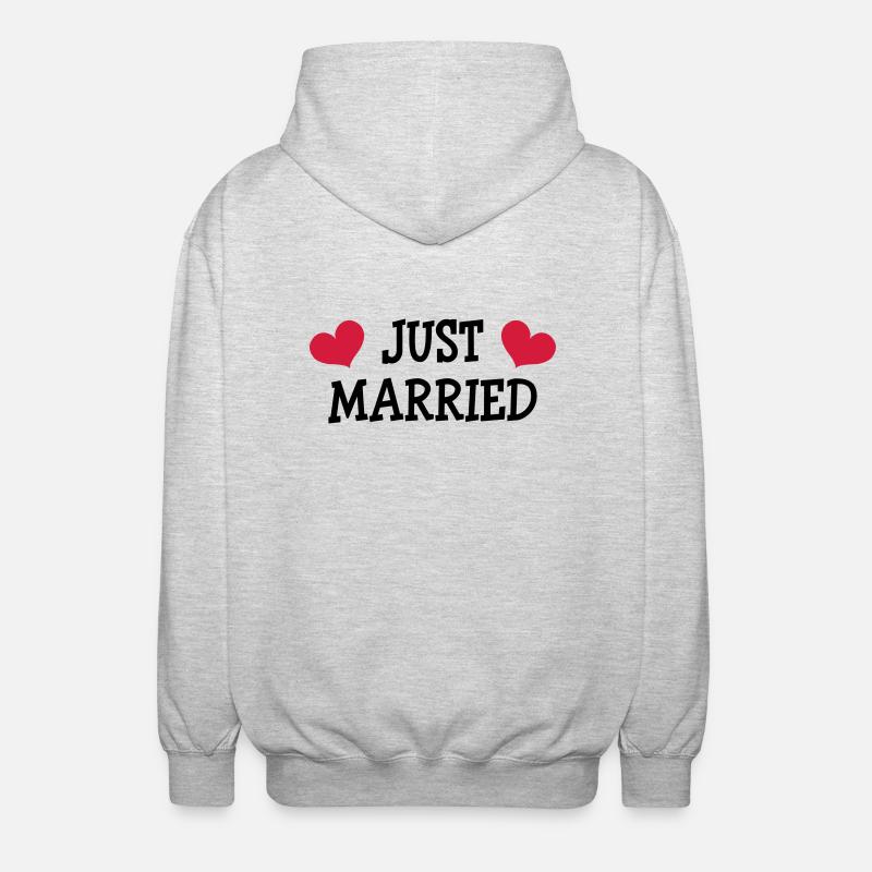 Just Married - Wedding - Veste à capuche unisexe - gris clair chiné