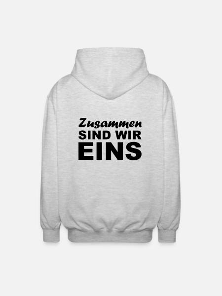 Zusammen sind wir Eins - Unisex Kapuzenjacke - Hellgrau meliert