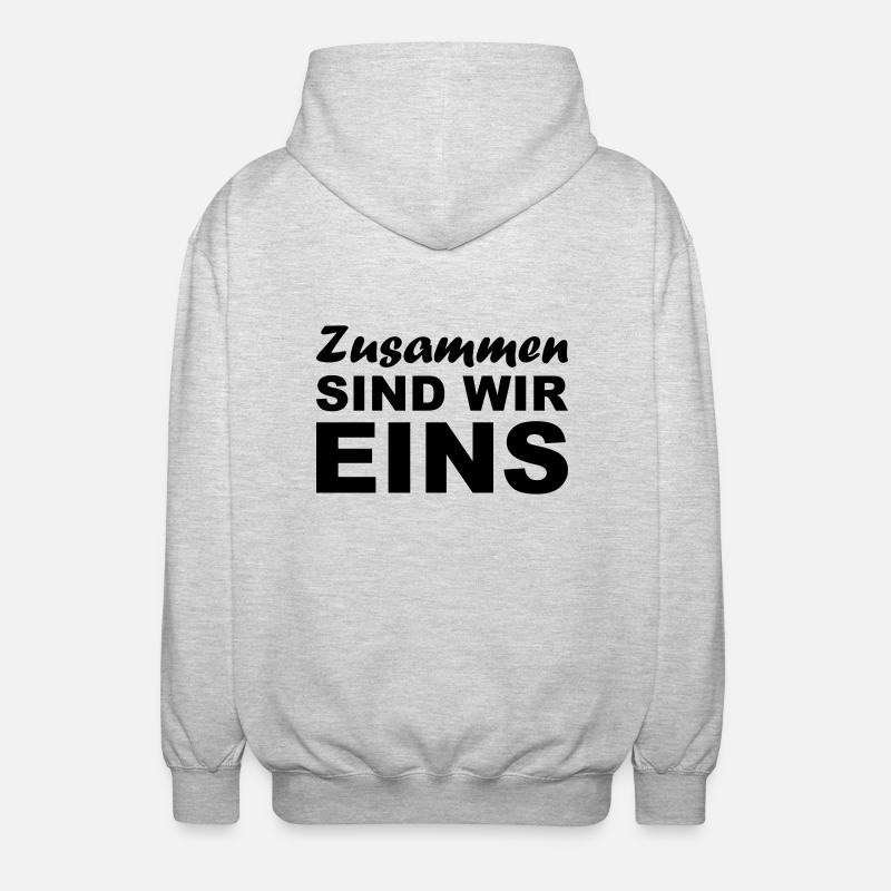 Zusammen sind wir Eins - Unisex Kapuzenjacke - Hellgrau meliert