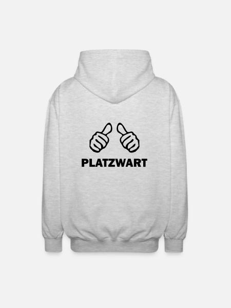 platzwart - Unisex Kapuzenjacke - Hellgrau meliert
