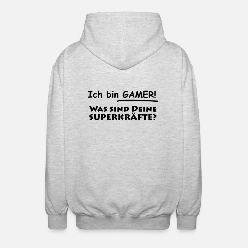 ich bin gamer - Unisex Kapuzenjacke - Hellgrau meliert