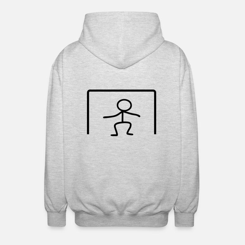 Strichmännchen Tor - Unisex Kapuzenjacke - Hellgrau meliert