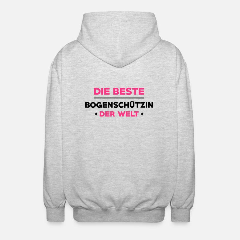 Bogenschießen Bogenschütze Bogenschiessen Bogen - Unisex Kapuzenjacke - Hellgrau meliert