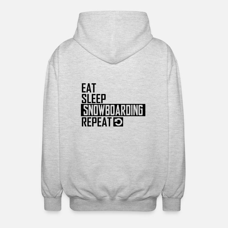 eat sleep snowboarding - Unisex Kapuzenjacke - Hellgrau meliert