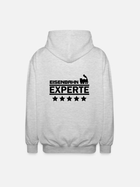 eisenbahn experte - Unisex Kapuzenjacke - Hellgrau meliert