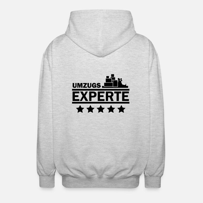 Umzugs Experte - Unisex Kapuzenjacke - Hellgrau meliert
