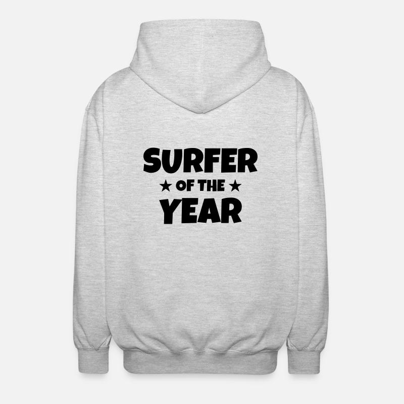 Surfen / Surfer / Surf / Surfing / Strand - Unisex Kapuzenjacke - Hellgrau meliert