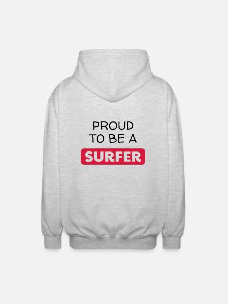 surf / surfeur / surfer / plage - Veste à capuche unisexe - gris clair chiné