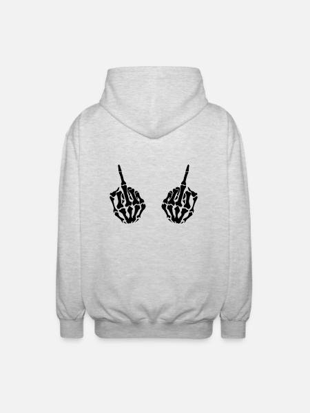 hands middlefinger - Unisex Kapuzenjacke - Hellgrau meliert
