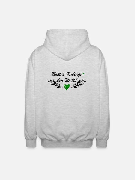 Bester Kollege der Welt - Unisex Kapuzenjacke - Hellgrau meliert